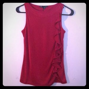 AIX Red Ruffle Blouse